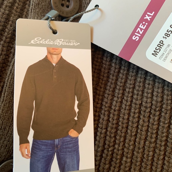 Eddie Bauer Men’s Quarter Button Sweater XL - Picture 5 of 14